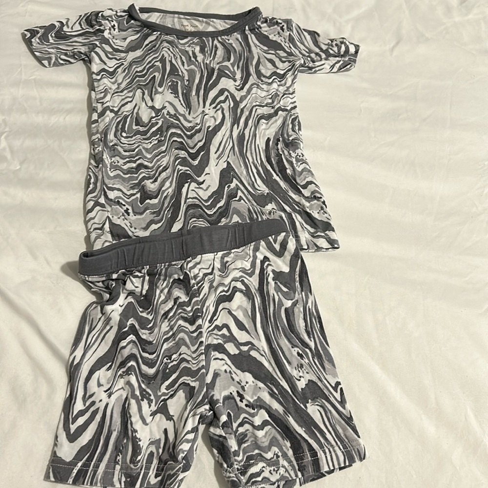 Little Sleepies marble 2 pc pajama set 3T